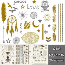 Men Flash design Waterproof Disposable Golden Tattoo Sticker Design Water Transfer Temporary Tattoo Wholesale YS018